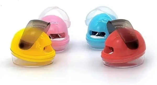 Cutest Imported Stuff Helmet Shape Pencil Sharpener for Kids B'day Return Gift Name: Cutest Imported Stuff Helmet Shape Pencil Sharpener for Kids B'day Return Gift Colour: MulticolorNet Quantity (N): 4•New and high quality Helmet Look pencil sharpener.•Perfect for party favors, classrooms, and B’day return gifts to your little kids.•Bright color, lovely Cutest Helmet design, conven - Anakiwa