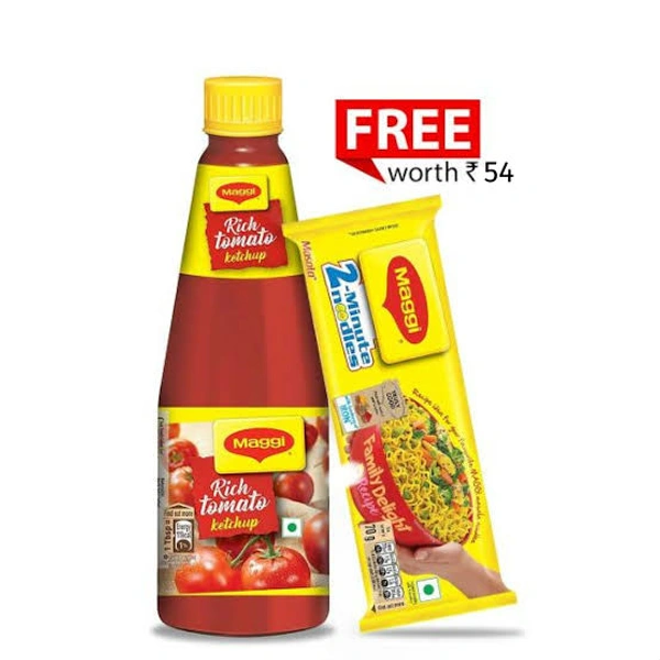 Maggi Tomato Ketchup 1 kg ( Free Maggi 280 Gm Rs. 54 )