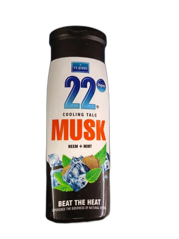 1+1 Vijohn Musk  22 degree Cooling Talc with Neem And  Mint (300GM)