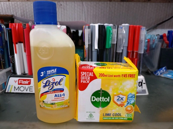 Dettol Lime Cool (4x75gm ) 200 ml Free Lizol Rs. 45 