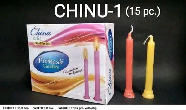 1+1 Chinu Candle With Stand No 1 ( 15 Pcs ) 