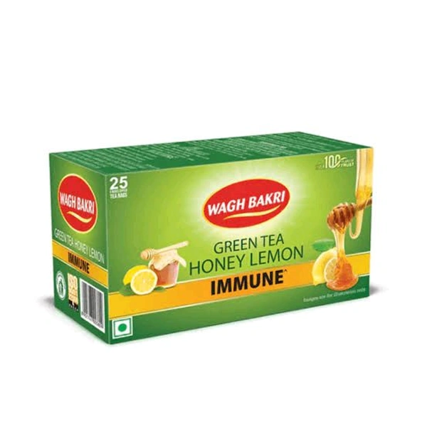 1+1 Wagh Bakri Honey Lemon Green Tea 25 Tea Bags 