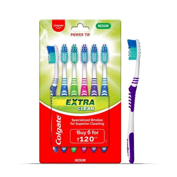 Colgate Extra Clean Medium - 6 Pcs 