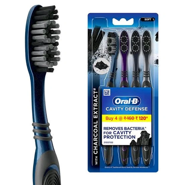 Oral B Cavity Defense Charcoal Extract Soft 4pcs