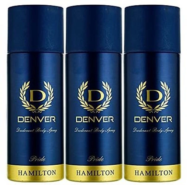 DENVER HAMILTON PRIDE DEODORANT BODY SPRAY FOR MEN, 165 ML (PACK OF 3)
