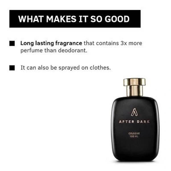 Ustraa After Dark Cologne - 100 ml - Perfume for Men.