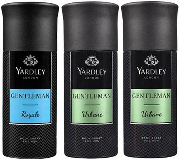 YARDLEY LONDON ONE ROYALE & TWO URBANE DEODORANT SPRAY - FOR MEN (450 ML, PACK OF 3)