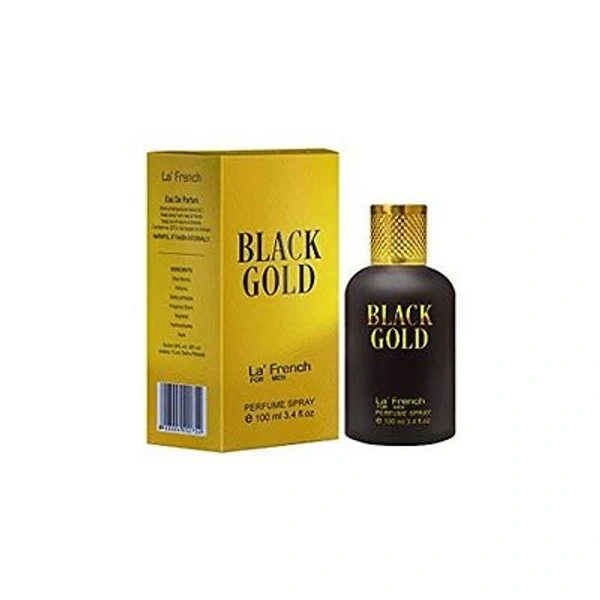 LA' FRENCH BLACK GOLD AND WHITE GOLD LUXURY EAU DE PERFUMES FOR LONG LASTING FRAGRANCE, FOR MEN, 100 ML