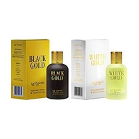 LA' FRENCH BLACK GOLD AND WHITE GOLD LUXURY EAU DE PERFUMES FOR LONG LASTING FRAGRANCE, FOR MEN, 100 ML