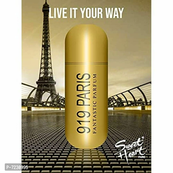 Sweet heart 919 Paris Perfume, Long Lasting Eau De Parfum, Classic Fragrance, Package Size - 100 ml (Pack of 1) (Gold)