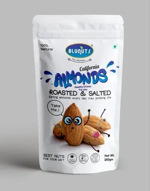 Roasted &Solted Almonds "Blunuts" (રોસ્ટેડ બદામ) 250gm 