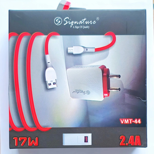 Signature 17W 2.4A  Fast Charger Type Micro - White