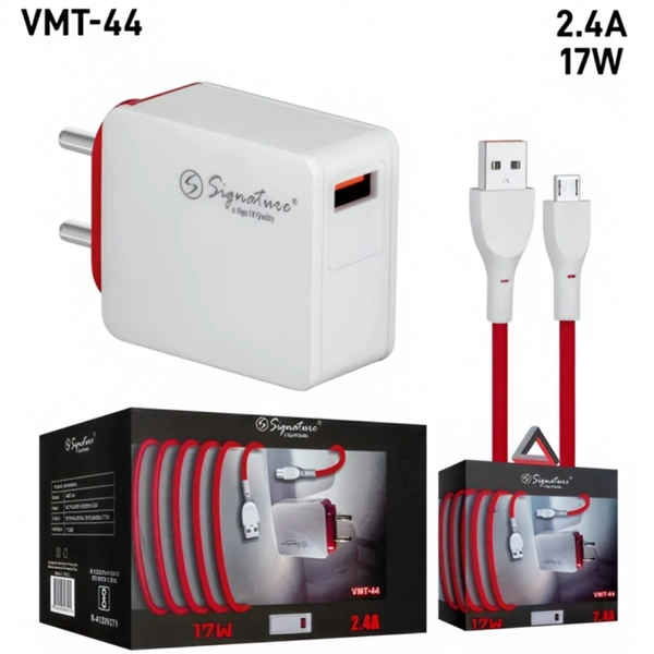 Signature 17W 2.4A  Fast Charger Type Micro - White