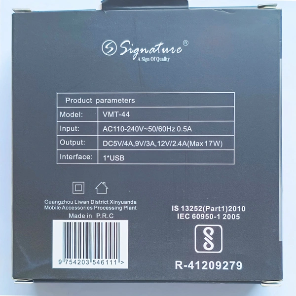 Signature 17W 2.4A  Fast Charger Type Micro - White