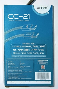 27W C to C Multi Protocol Support Cable. CC-21 - White, 1000MM