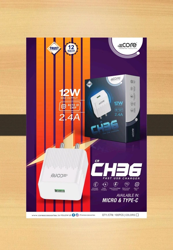 22Watt Type C Travel Charger CH36 - White