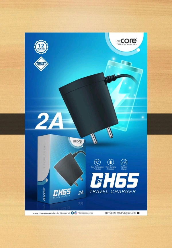 2A jio Phone Charger, Type Micro CH65 - Black