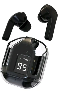 Ultra pods Ear Buds With Display Bluetooth HeadSet  - Black