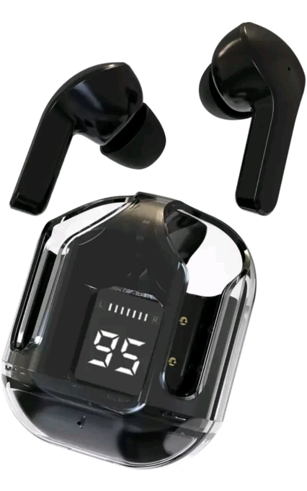 Ultra pods Ear Buds With Display Bluetooth HeadSet  - Black