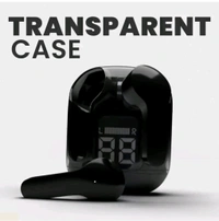 Ultra pods Ear Buds With Display Bluetooth HeadSet  - Black