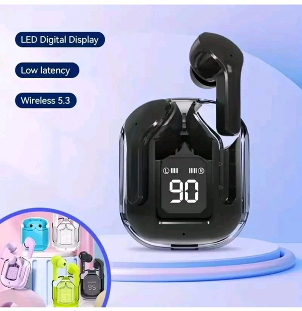 Ultra pods Ear Buds With Display Bluetooth HeadSet  - Malibu