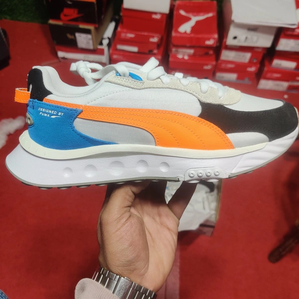 Puma Wild Rider Rollin' - Puma White-Orange Glow, UK 6