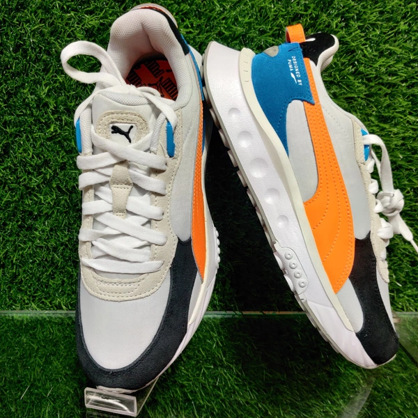 Puma Wild Rider Rollin' - Puma White-Orange Glow, UK 6