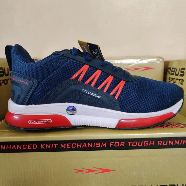 Columbus  ColumbusColumbus 12Star Navy Fashionable Gymwear Running Shoes For Men - Blue, Navy/Rust, UK 7
