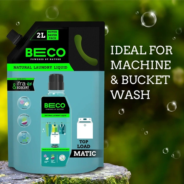 Natural Laundry Liquid Detergent (Top Load)- 2L - 2 Litre