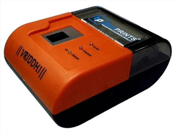 BLUPRINTS Vriddhi Thermal Printer Plus Fingerprint Scanner - 121X 84.5 X 51 MM, Orange & Black