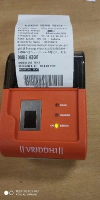 BLUPRINTS Vriddhi Thermal Printer Plus Fingerprint Scanner - 121X 84.5 X 51 MM, Orange & Black