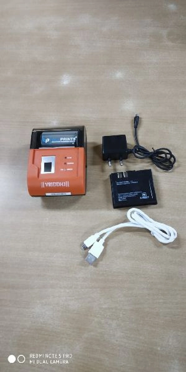 BLUPRINTS Vriddhi Thermal Printer Plus Fingerprint Scanner - 121X 84.5 X 51 MM, Orange & Black