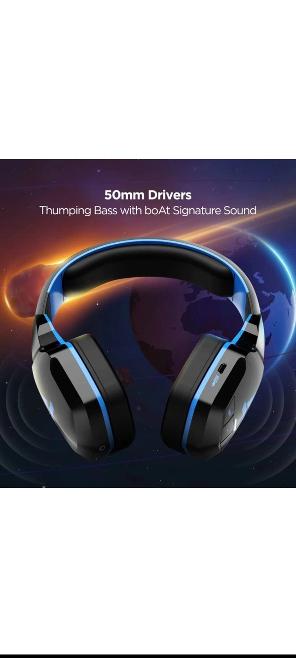 boAt Rockerz 510 Super Extra Bass Bluetooth Headset - Blue, Free Size