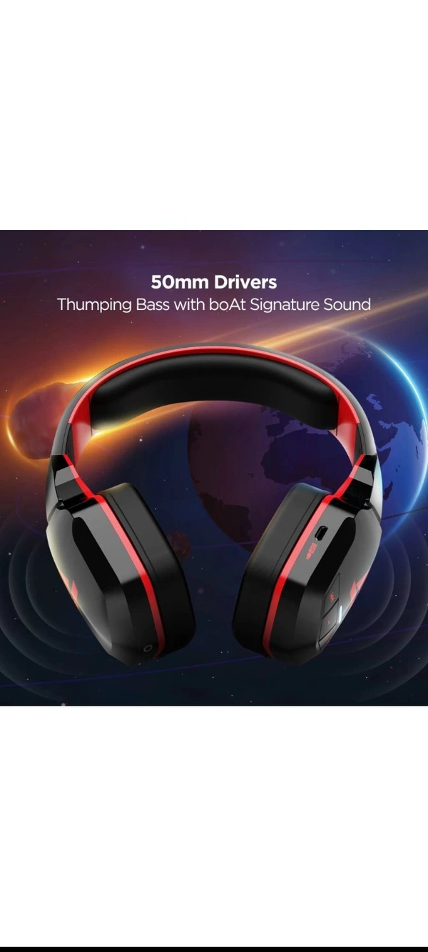 boAt Rockerz 510 Super Extra Bass Bluetooth Headset - Red, Free Size