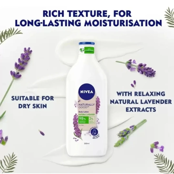 Nivea  Body Lotion Naturally Good Natural Lavender Nivea Body Lotion 350Ml (Pack of 1)