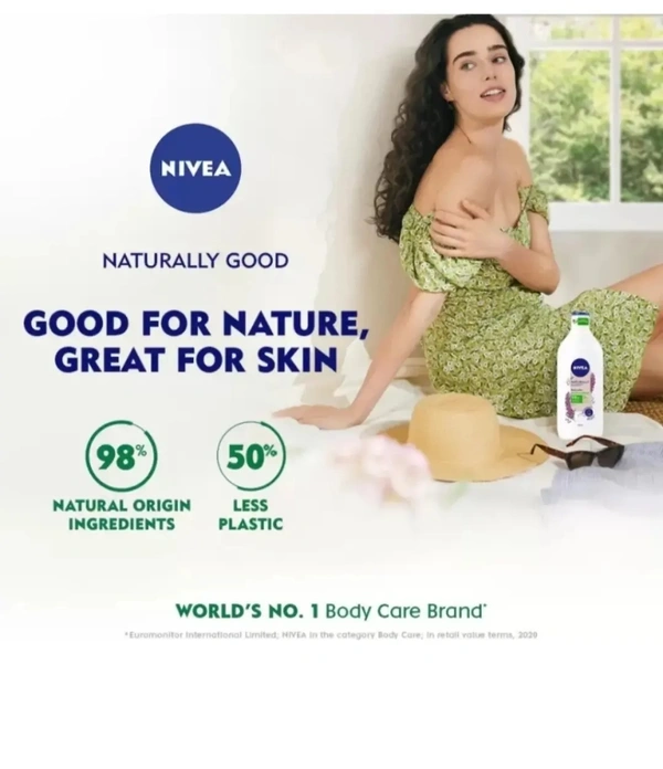 Nivea  Body Lotion Naturally Good Natural Lavender Nivea Body Lotion 350Ml (Pack of 1)