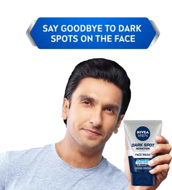 NIVEA Men Face Wash, Dark Spot Reduction, for Clean & Clear Skin with 10x Vitamin C Effect, 100 g