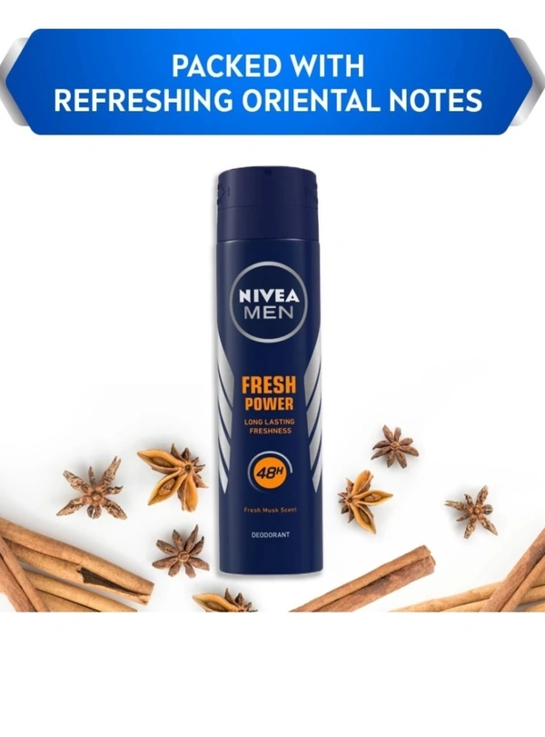 NIVEA Men Deodorant, Fresh Power For Long Lasting Freshness & 48h Protection, 200 ml (Pack Of 1)