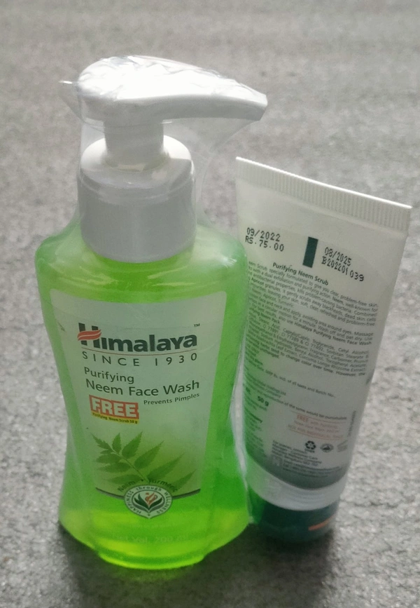 Himalaya Herbals Purifying Neem Scrub, 50gm, Himalaya Herbals Purifying Neem Face Wash, 200ml ( Combo Pack ) 