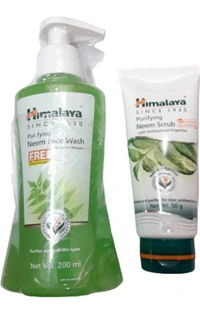 Himalaya Herbals Purifying Neem Scrub, 50gm, Himalaya Herbals Purifying Neem Face Wash, 200ml ( Combo Pack ) 