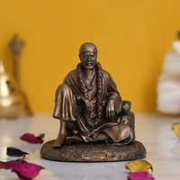 Cold Cast Bronze Resin Sitting Sai Baba Statue