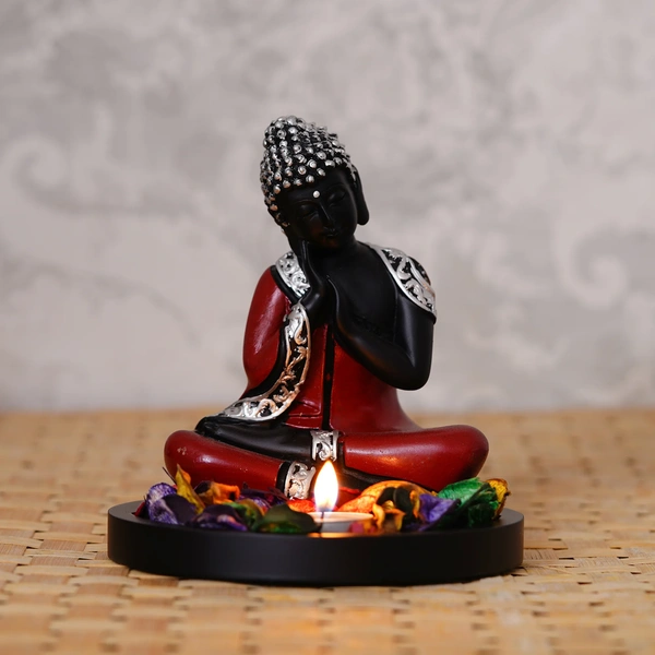 Polyresin Antique Finish Handcrafted Thinking Buddha Statue