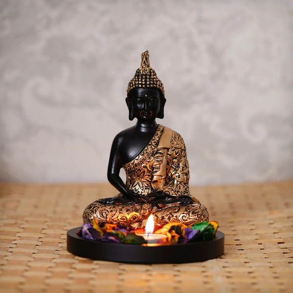 Handcrafted Meditating Golden Buddha Statue