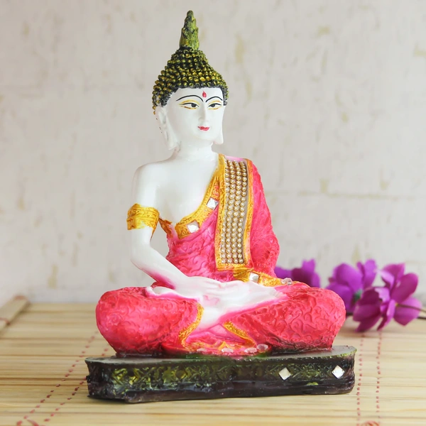 Red Buddha Decorative Showpiece