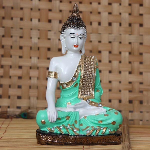Decorative Meditating Lord Buddha - Green