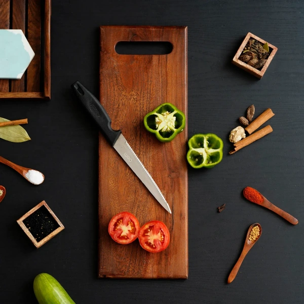 Brown Long Rectangle Wooden Chopping Board