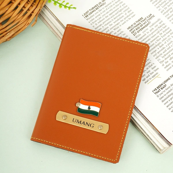 Customized Travel Passport Cover | Tan