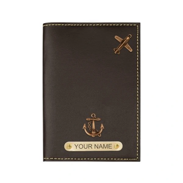 Personalized Leather Passport Cover - Gray