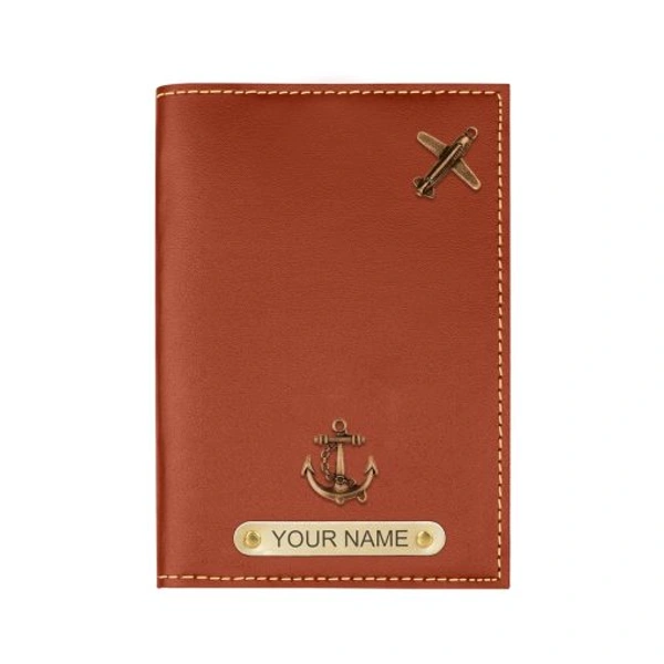 Personalized Leather Passport Cover - Tan