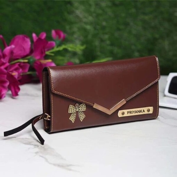 Elegant Personalized Women's Wallet With Charm | Brown